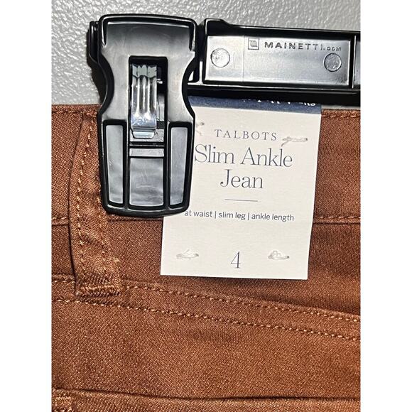 NWT Talbots Slim Ankle Jean Brown Size 4 Cotton Mix Soft Comfortable - Picture 4 of 8